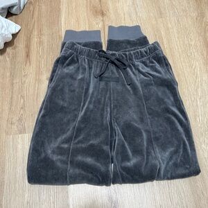 Essentials Black Velour Drawstring sweatpants